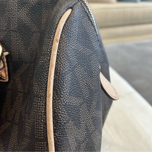 Michael Kors Coated Canvas Leather-Trimmed Handle Bag - Picture 13 of 15